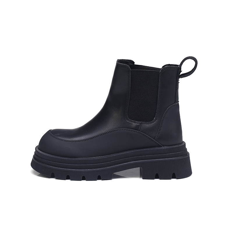 GONGNIUMEILI Pu Crew Chelsea Boots Women's