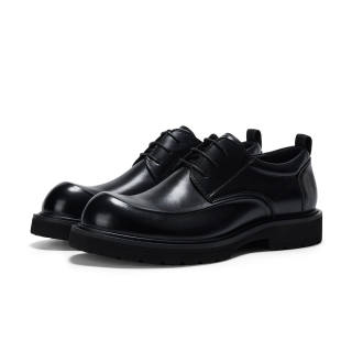 HALEBOSS Casual Leather Shoes Men's Low Top Black/Brown