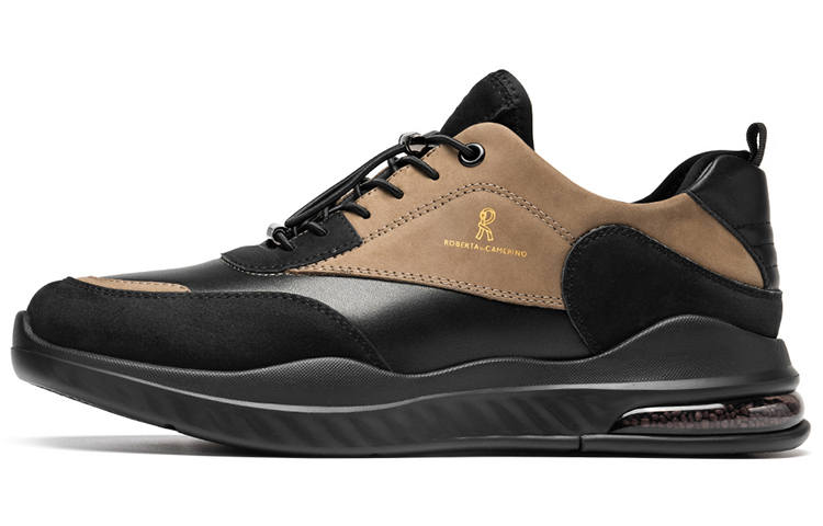ROBERTA DI CAMERINO Cow Leather Low top Casual Shoes Men's Black/Khaki