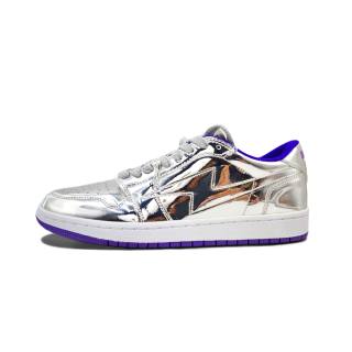 DIARYSAY Lightning Shoes Custom Cushioning, Wear Resistant Low top Skateboard Shoes Unisex Silver