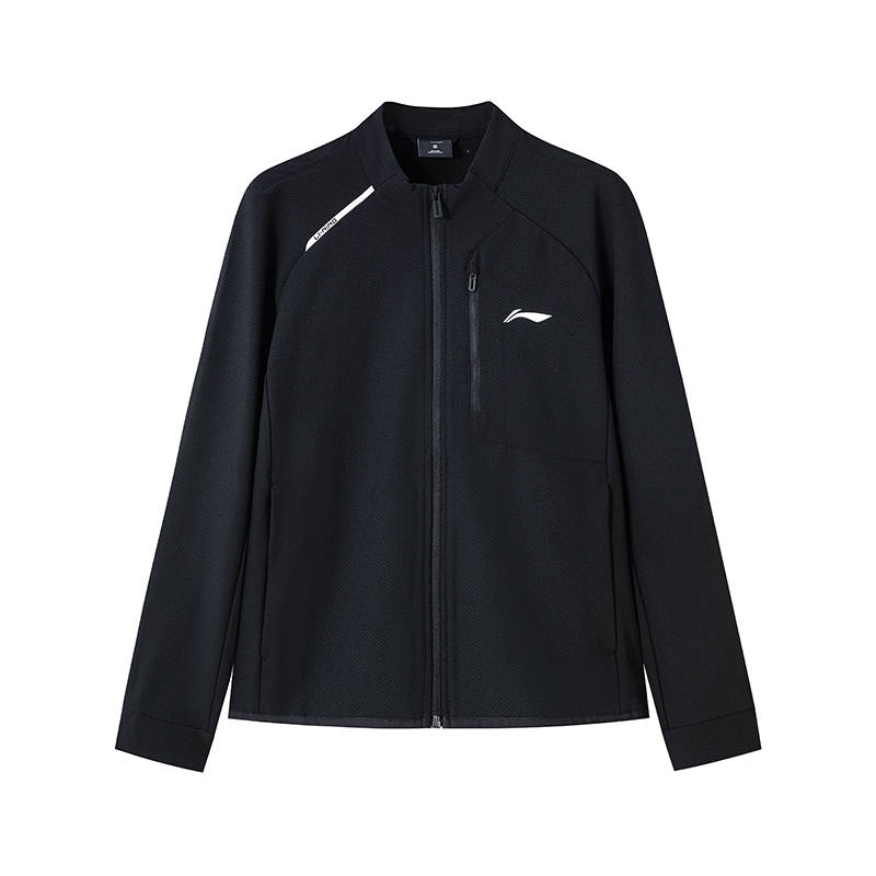Li-Ning Li Ning Sports Coat Casual Fleece Lined Thermal Men's Black Stand Collar Trench Coat