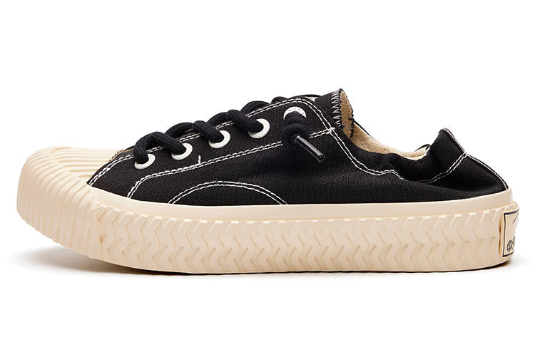 Excelsior Double Ponytail Cookies Shoes Height Increasing Balance Breathable Low top Canvas Shoes Unisex Black
