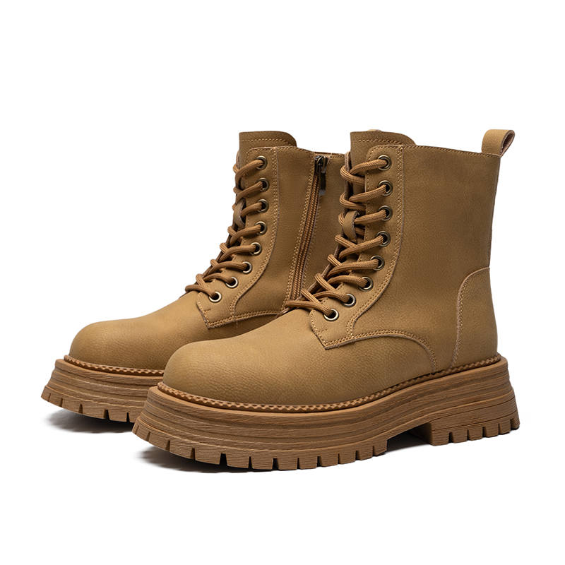 ZHR Short Mid Calf Combat Boots 4.5cm Women's