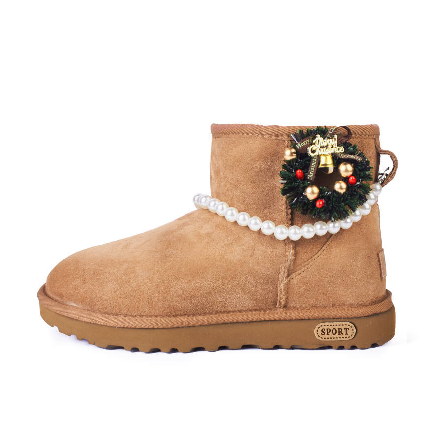 UGG Clear Sky Idol Sheepskin Thermal Abrasion Resistant Short Snow Boots Women's Caramel