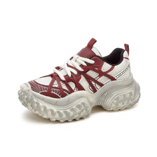 SHUMO Microfiber Leather Low top Chunky Sneakers Women's