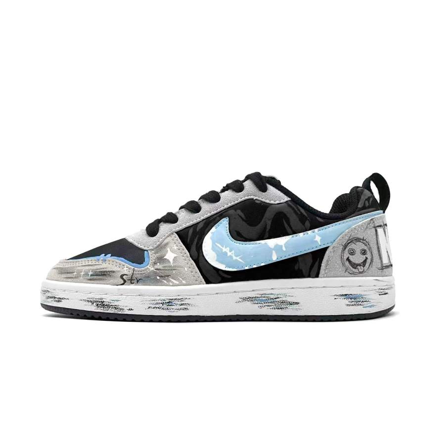 Nike Nike Court Borough Dark Star Ice Scar Suede Cushioning Slip Resistant Low top Skateboard Shoes Unisex Gray