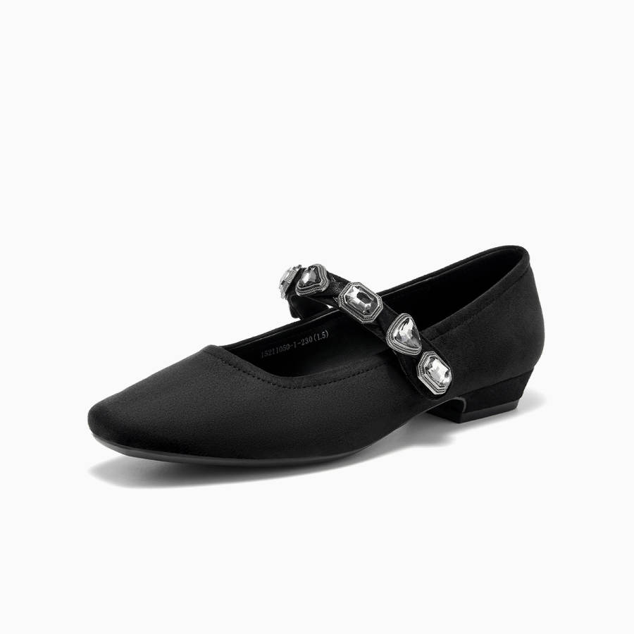 GEMEIQ Fabric Chunky Heel Mary Jane Shoes Women's