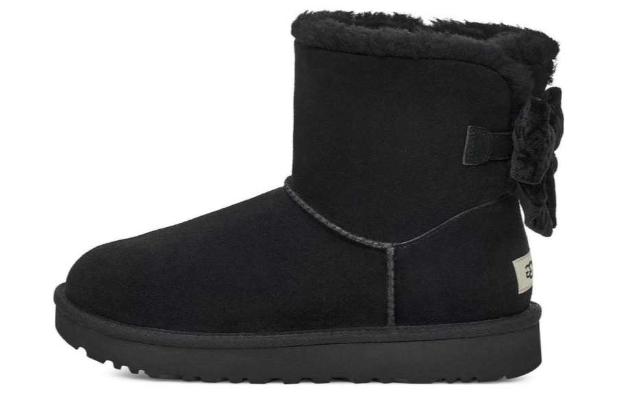 UGG UGG Mini Bailey Bow Crushed Velvet Boot 'Black' Women's
