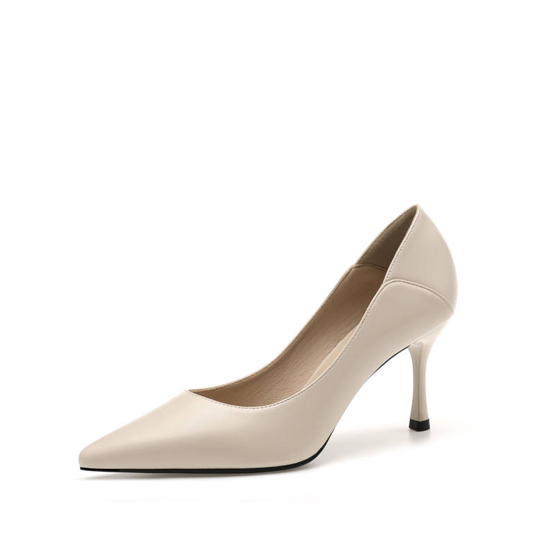 DUNNU Leather Slim Heel High Heels Women's
