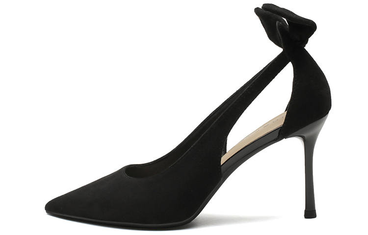 Ainer-cat Ainer cat Suede Slim Heel High Heels 8cm Women's Black