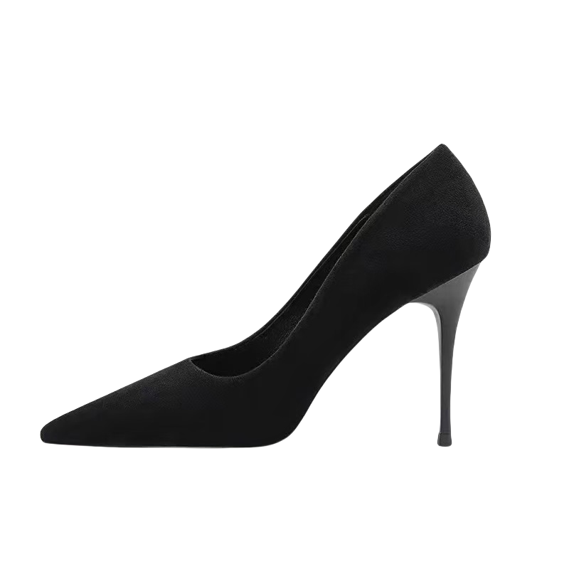 Imono Pu Slim Heel High Heels Women's Black