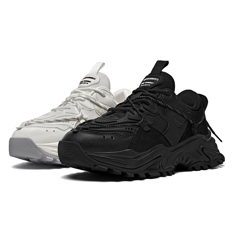 Masongarments Shark Tooth Size 2 Low top Chunky Sneakers Unisex Black And White Mismatched