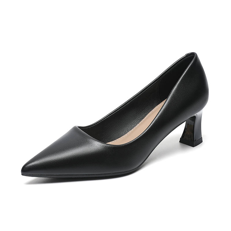 JIUXINGDAO Microfiber Leather Chunky Heel High Heels Women's
