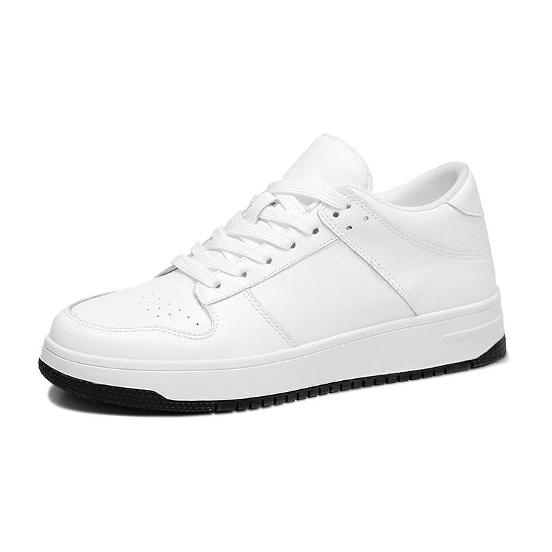 GONGNIULEITING Breathable Height Increasing Breathable Height Increasing Low top Casual Shoes Men's White