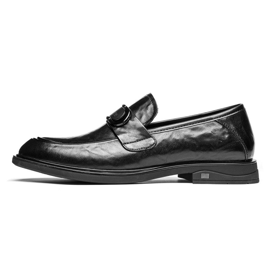 15 MINS 15 MINS Casual Leather Shoes Men's Low Top Black