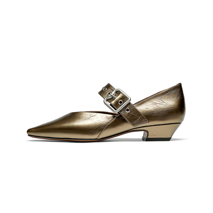 GOLDLION Cow Leather Mary Jane Shoes 3cm Women's