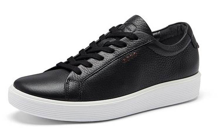 Ecco Soft Cool Top Grain Cow Leather Low top Stylish Skateboarding Shoes Women's Black