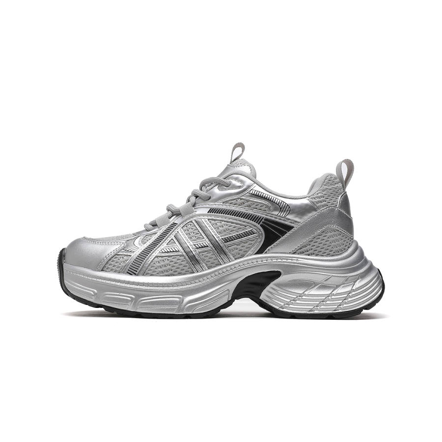 CARDANRO Low top Chunky Sneakers Women's Silver