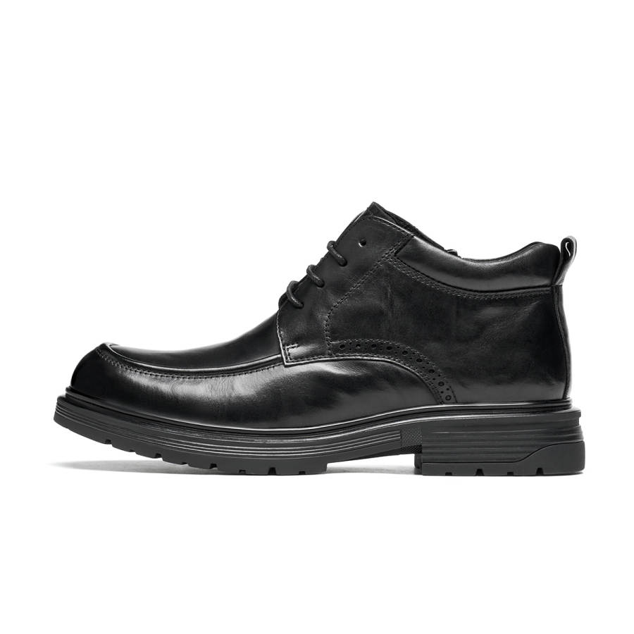 C°BANNER Cow Leather Fleece Lined Business British Style Dress Shoes Men's Black
