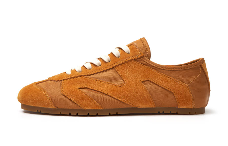 MINNETONKA Nylon Basic MS70 German Army Trainers Cow Split Leather Low top Casual Shoes Women's Yellow