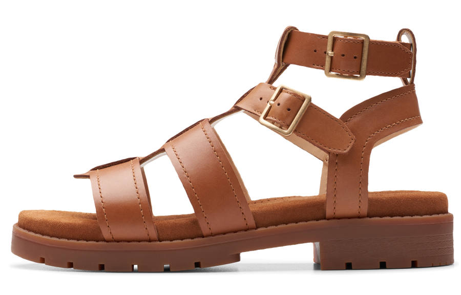 Clarks Cow Leather Roman Sandals Women's Brown