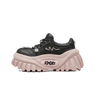 XMZY Rhythm Collection Slytherin Top Grain Cow Leather Height Increasing Height Increasing Low top Casual Shoes Women's