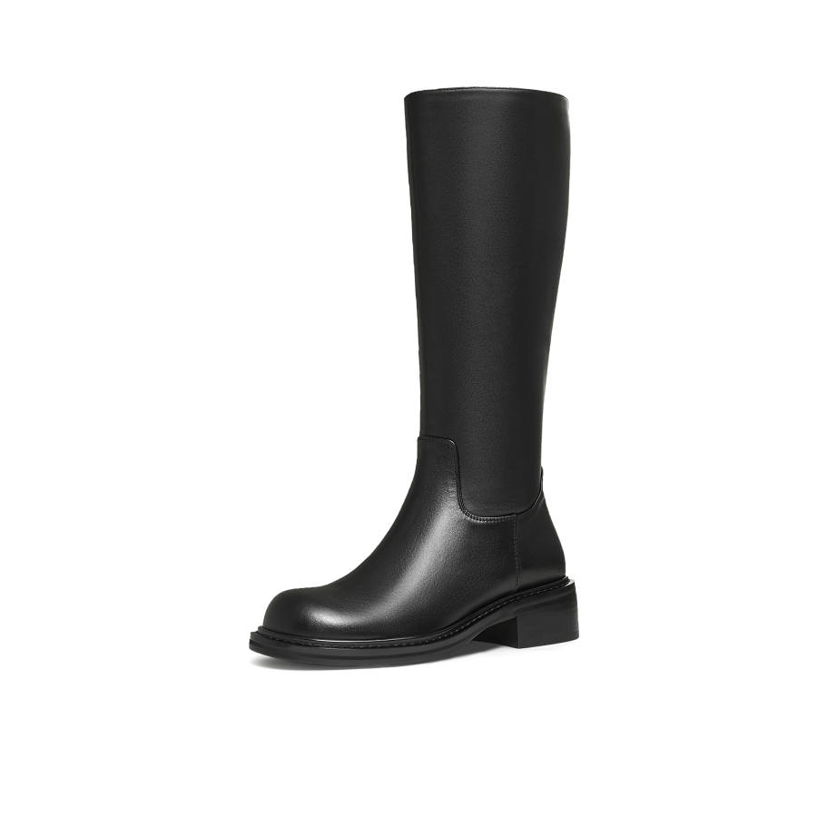 Teenmix Cow Leather Knee high Boots Women's Black