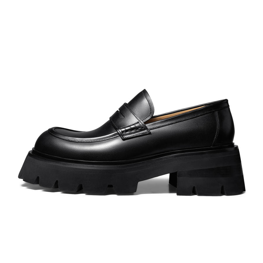 THOM WILLS British Style Casual Versatile Slip on Old Money Style Loafers Men's Black