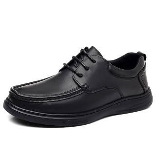 JANECO Top Grain Cow Leather Casual Shoes Men's Black