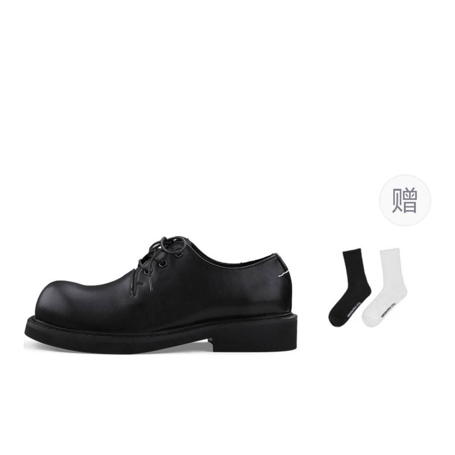 HANQIAORIJI Le Collection Cow Split Leather Casual Shoes Unisex Black