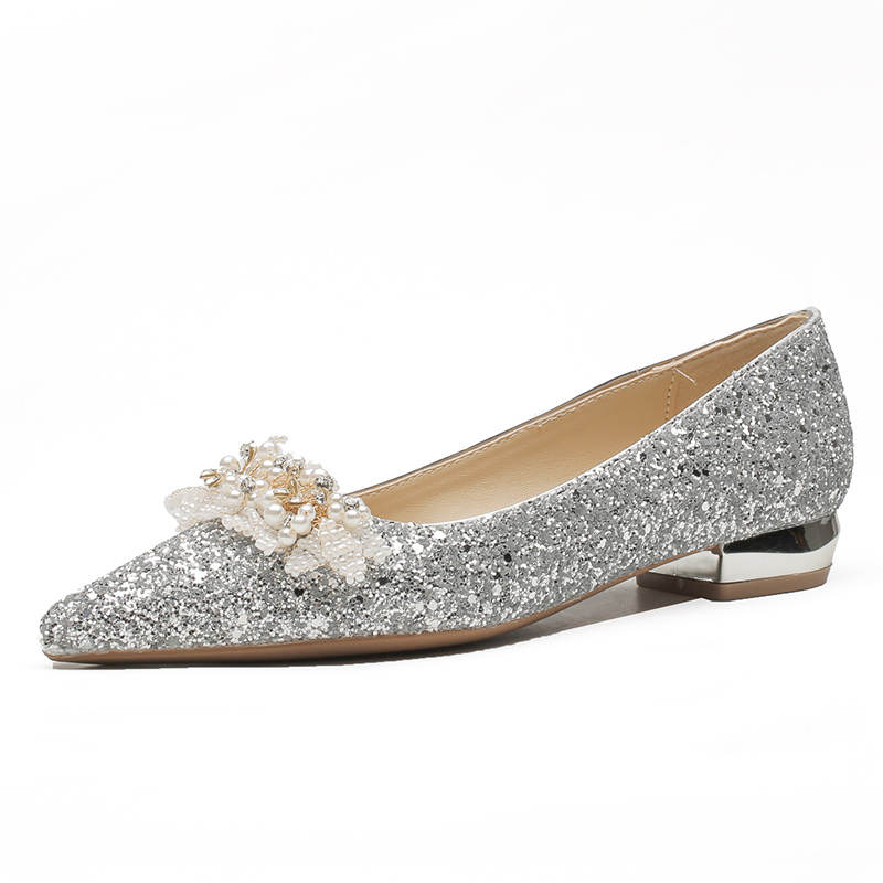 TATAYA Glitter Leather Casual Shoes 2.5cm Women's