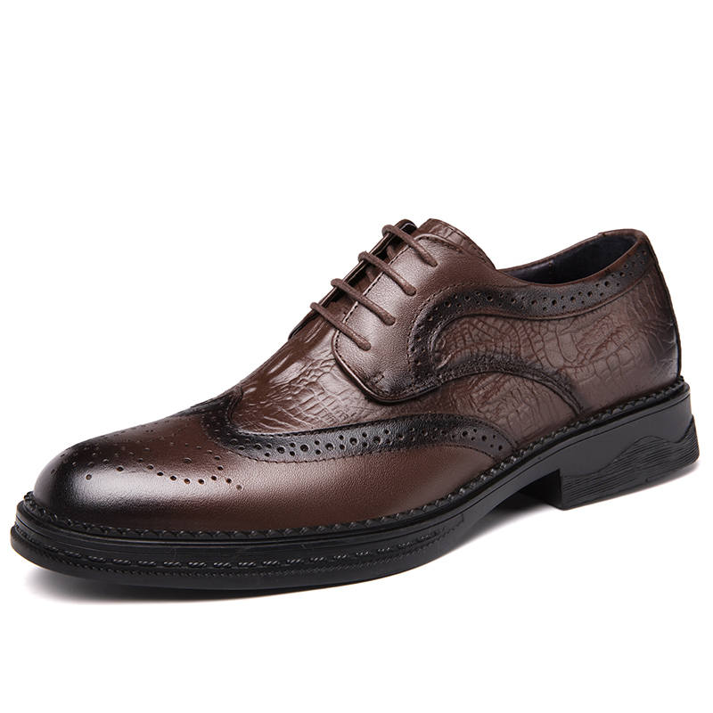 XIMO BULL Top Grain Cow Leather Casual Shoes Men's Brown