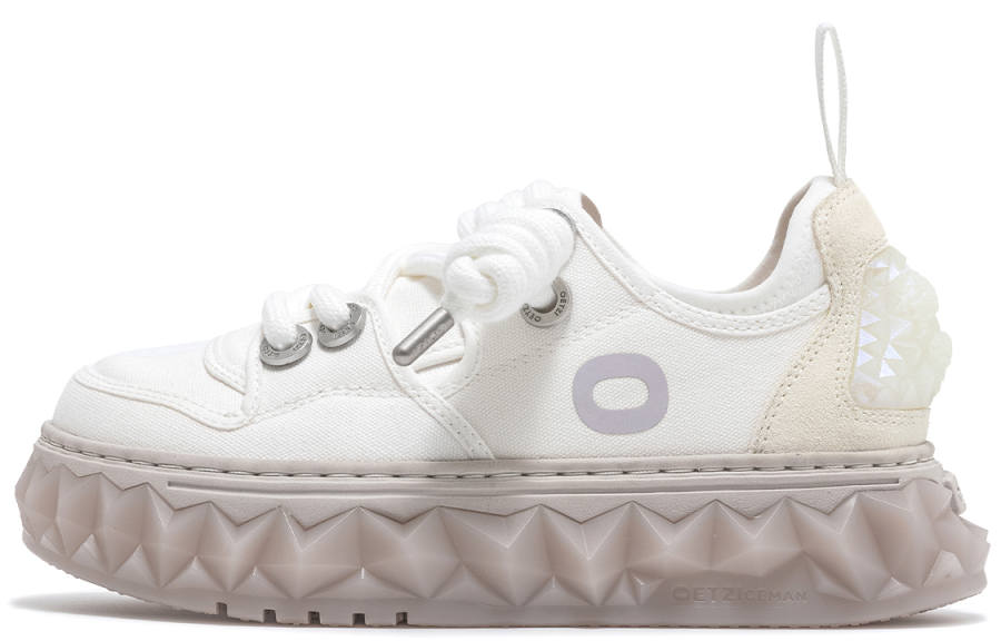 OETZI Ice Man Oz Fabric Low top Athletic Shoes, Skateboard Shoes Unisex White
