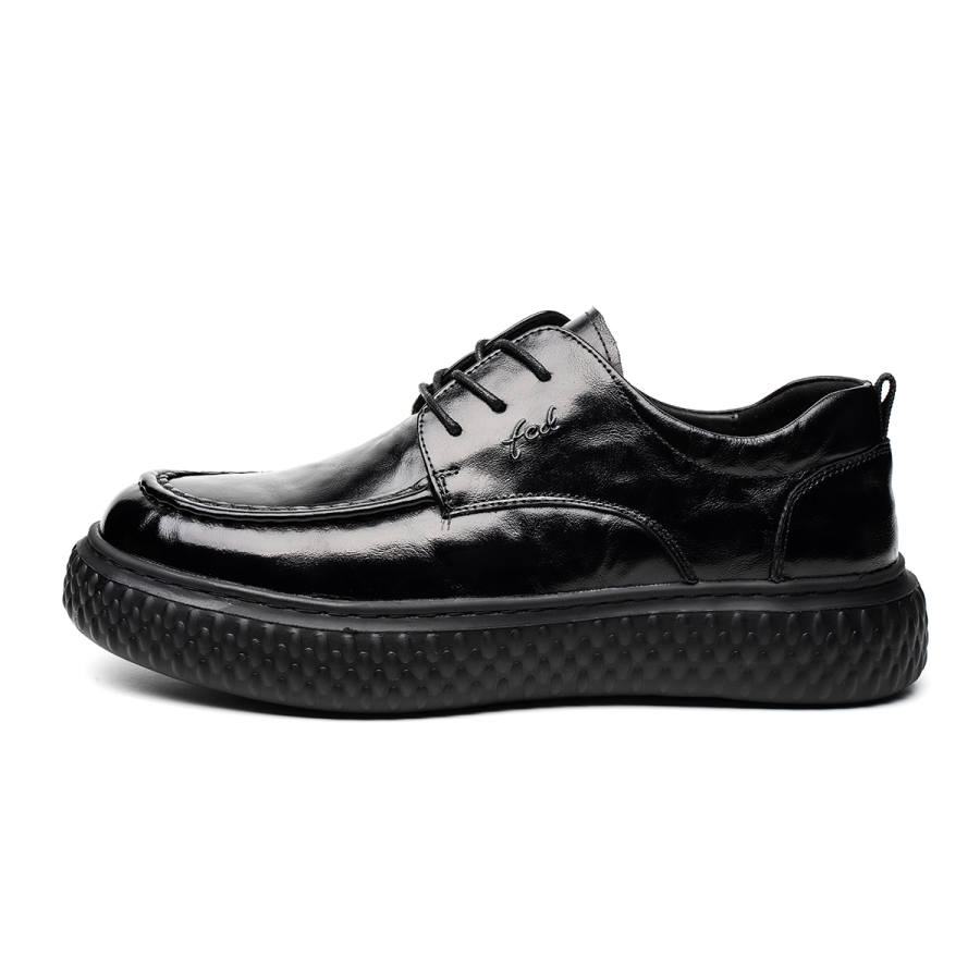 FED FED Casual Leather Shoes Men's Low Top Black