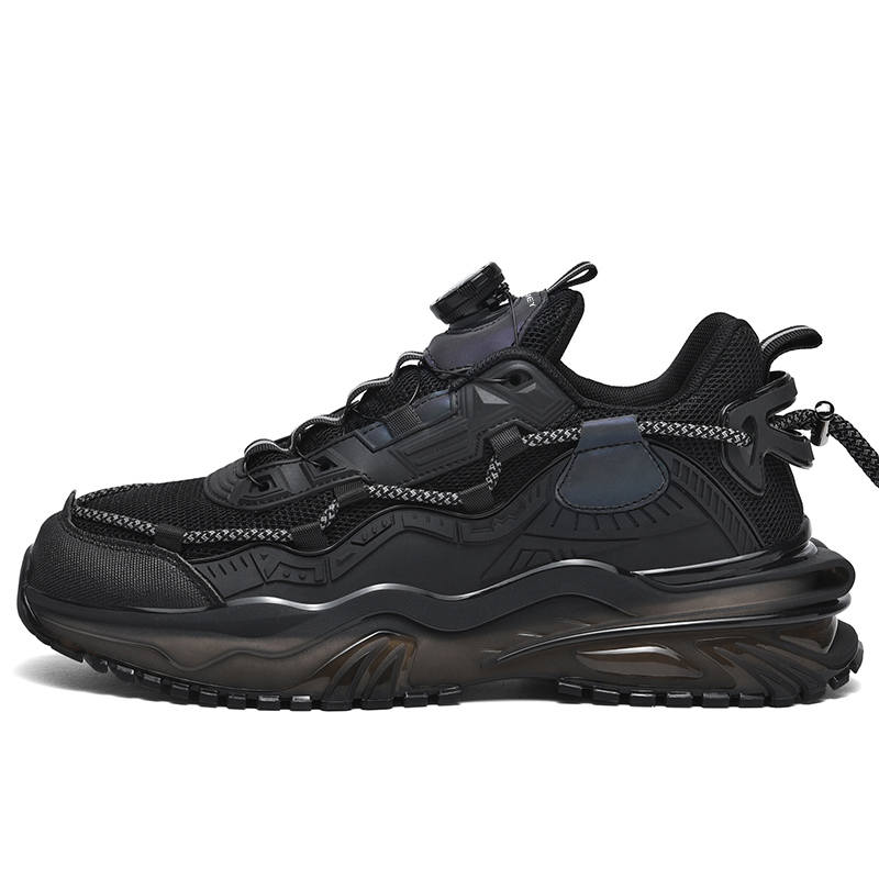 BANGNEY Synthetic Leather Rotating Buttons, Fleece Lined Thermal, Fashion Versatile Low top Chunky Sneakers Men's