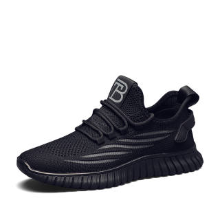 Bansley Fabric Breathable Lightweight Breathable And Lightweight Low top Running Shoes Men's Black