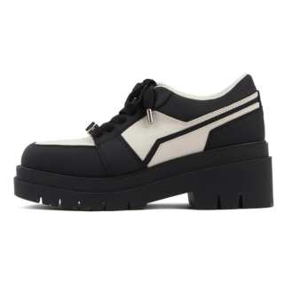 CALVIN LUO Leather Platform Shoes Unisex Black White
