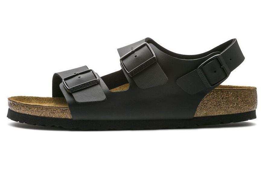 Birkenstock Suede Stitching Slide Slippers Unisex Black Narrow