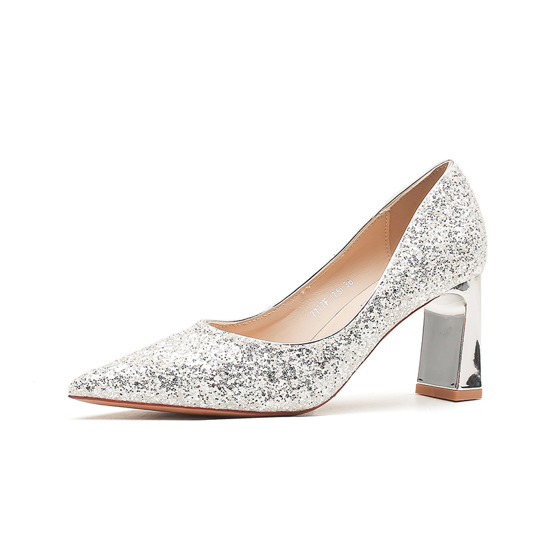 HKCP Pu Chunky Heel High Heels Women's