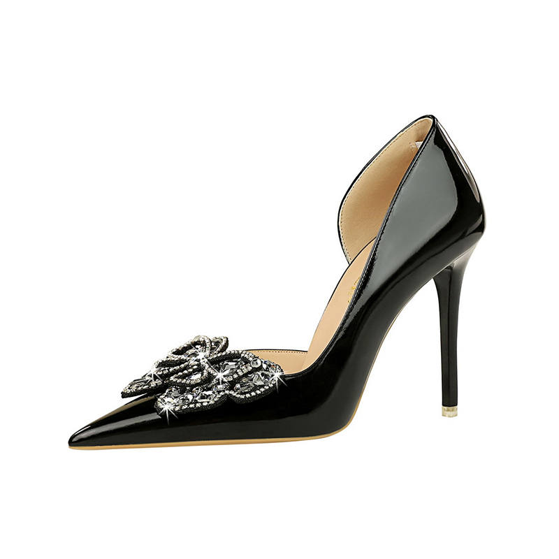 BIGTREE BIGTREE Patent Leather Slim Heel High Heels Women's