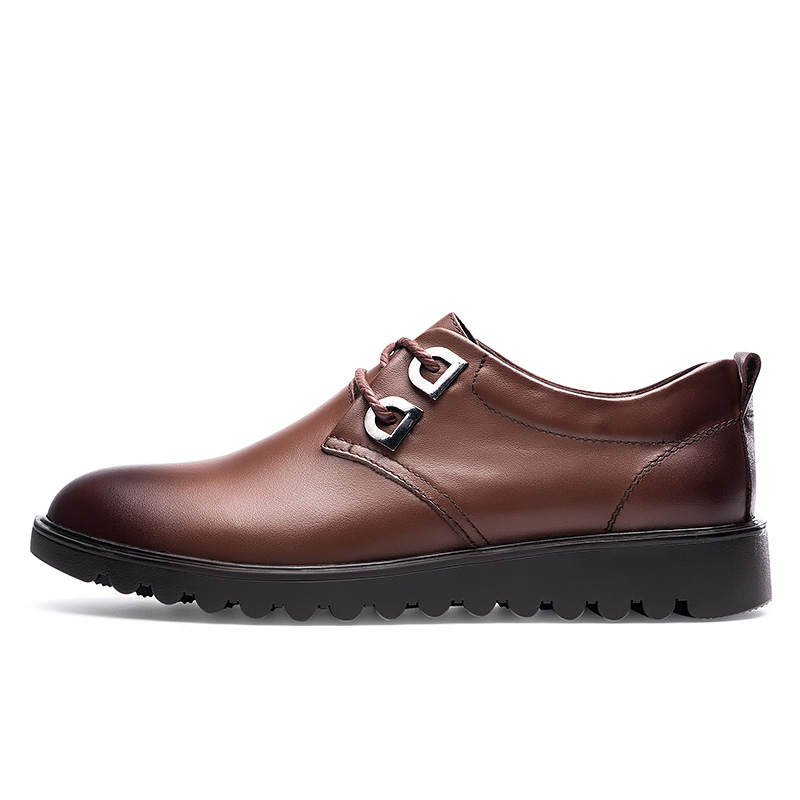 CKVUSAMG Top Grain Cow Leather Casual Shoes Men's Brown