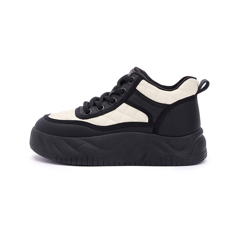 MILANLIANGE Fleece Lined And Thickened Sole, Trendy Thermal Slip Resistant Lightweight Height Increasing High top