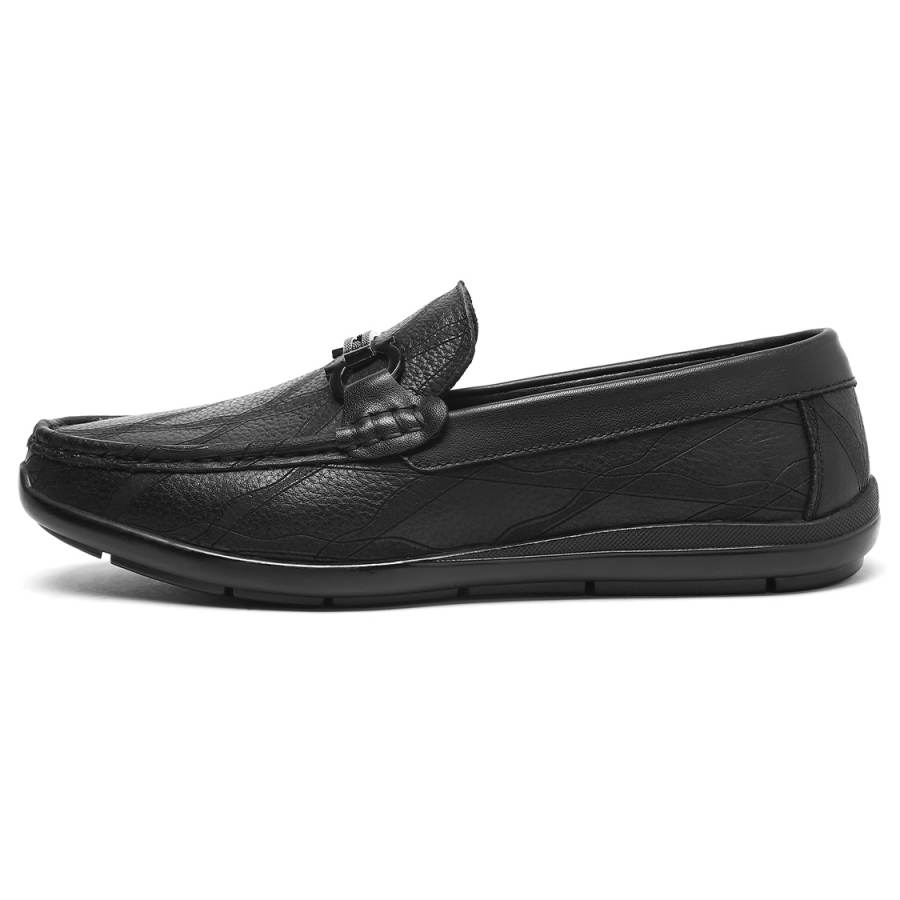 Mulinsen Top Grain Cow Leather Casual Shoes Men's Black