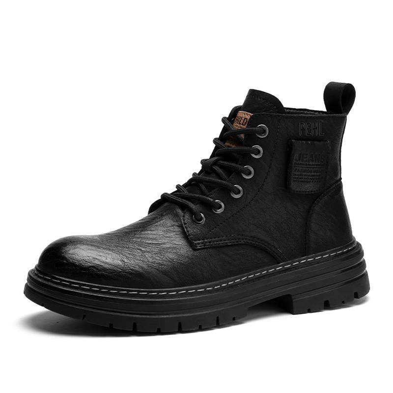 PEHL PEHL Top Grain Cow Leather Short Combat Boots Men's