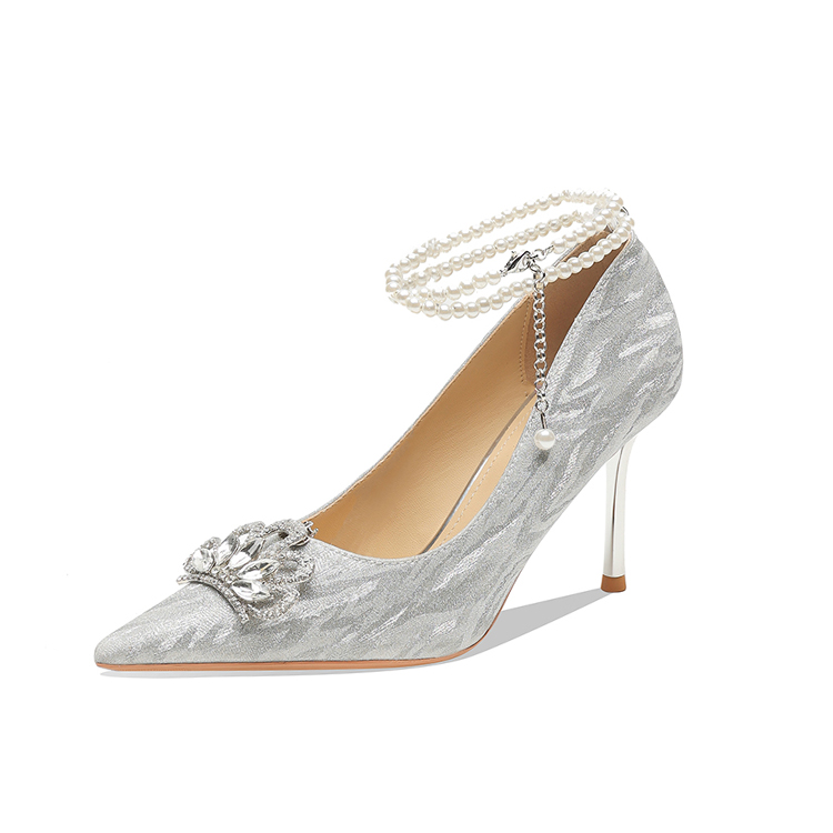 Ainer-cat Ainer cat Slim Heel High Heels 8cm Women's Silver