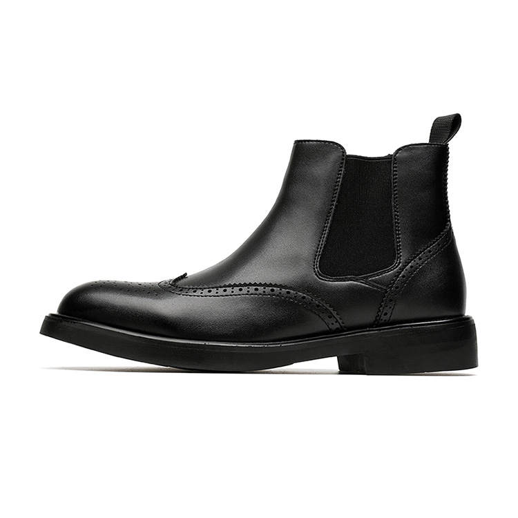 YEDANI YEDANI Microfiber Leather Short Chelsea Boots Men's Black