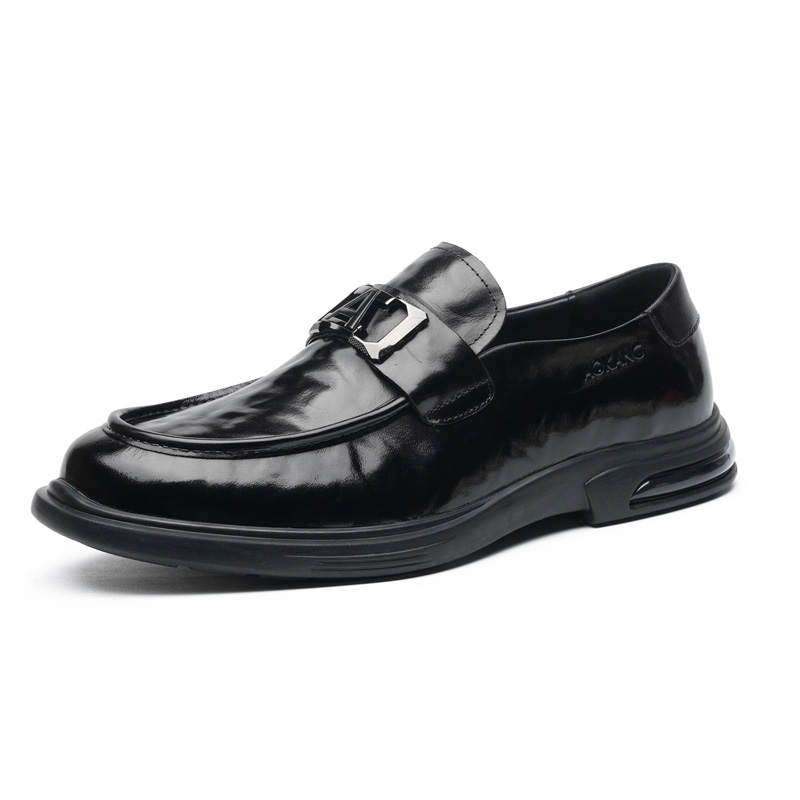 AOKANG Top Grain Cow Leather Casual Shoes Men's Black