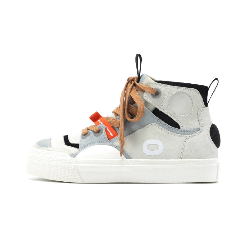 OETZI Ice Man Oz Cow Split Leather High top Skateboard Shoes Unisex Light Gray