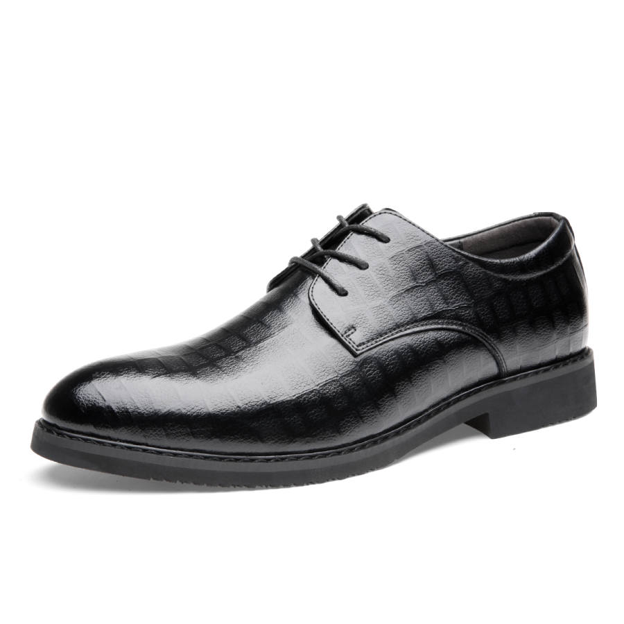 CHINT CHINT Cow Split Leather Dress Shoes Men's Black