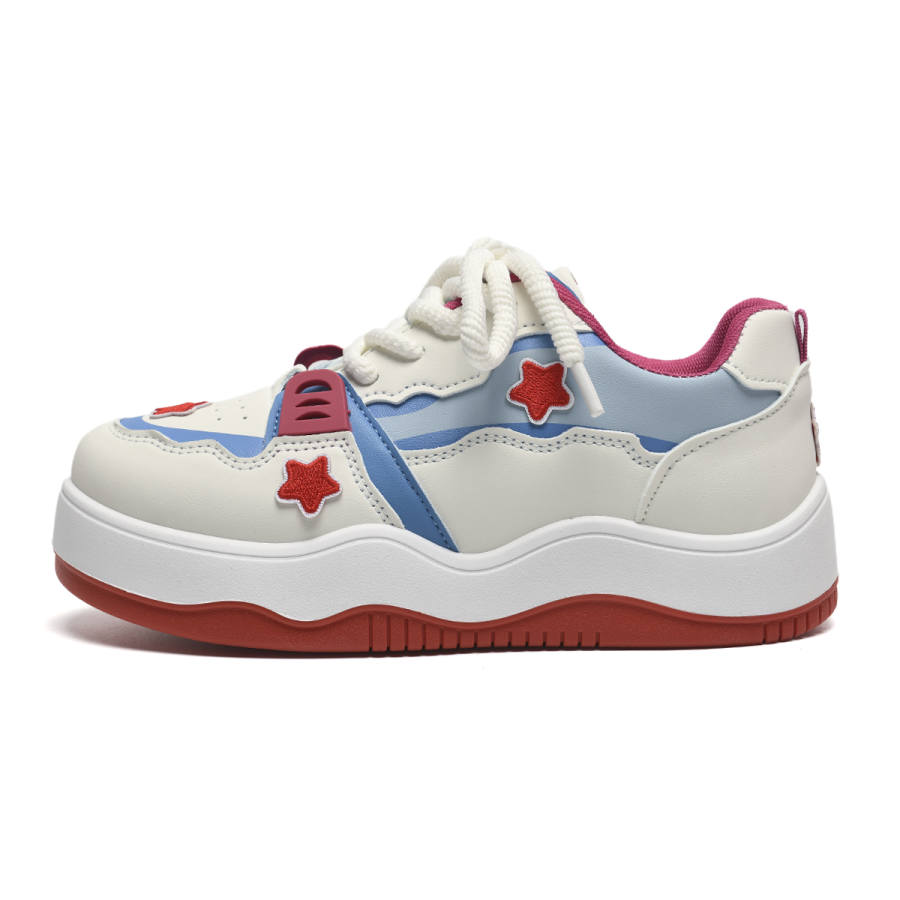 ABCIO Pu Abrasion Resistant Breathable Height Increasing Low top Skateboard Shoes Women's Rose Orchid